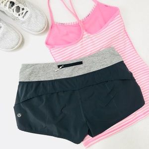 Lululemon Speed Short Heathered Coal Wee Stripe